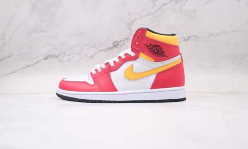 NIKE AJ1 high top pink yellow white