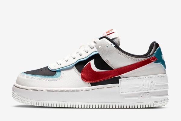 NIKE AIR FORCE SHADOW WHITE BLACK RED