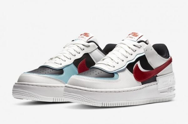 NIKE AIR FORCE SHADOW WHITE BLACK RED