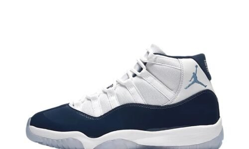 NIKE AIR JORDAN 11 WHITE AND NAVY BLUE