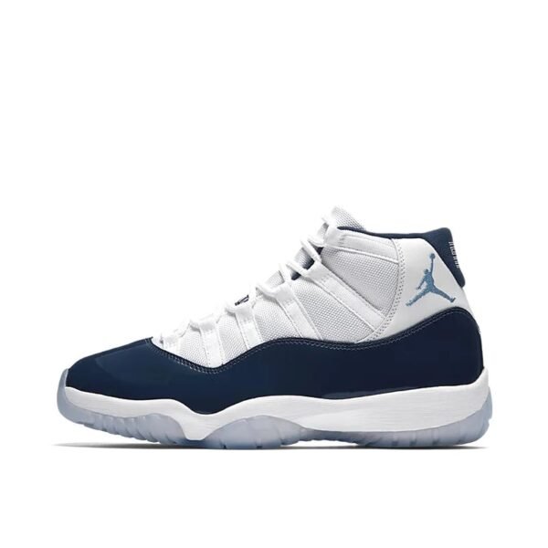 NIKE AIR JORDAN 11 WHITE AND NAVY BLUE