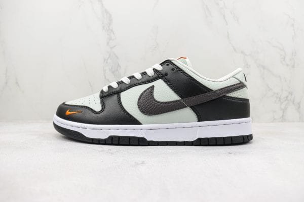 Nike Dunk Low Grey Black Orange Mini Swoosh