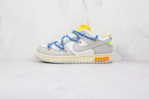 NIKE Off-White x Nike Dunk Low’50’ White grey dark blue shoelace