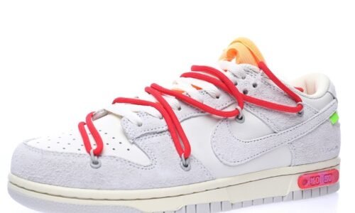 Off-White™ x Nike SB Dunk Low Lot”The 40/50″Light grey rice white orange red