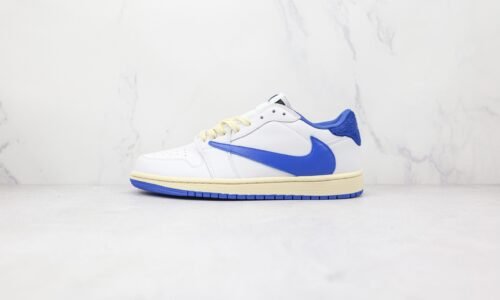 NIKE Air Jordan 1 Low Barb tripartite joint white blue