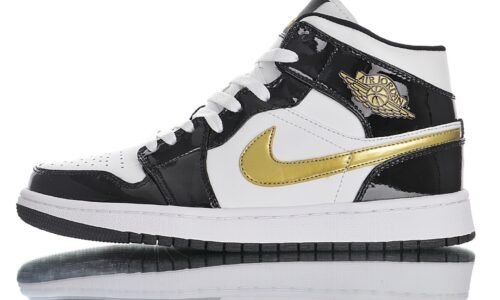 Nike Air Jordan 1 Mid 'Patent Gold'