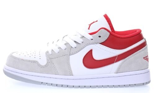 Nike Wmns Air Jordan 1 Low "Light Smoke Grey Gym Red"