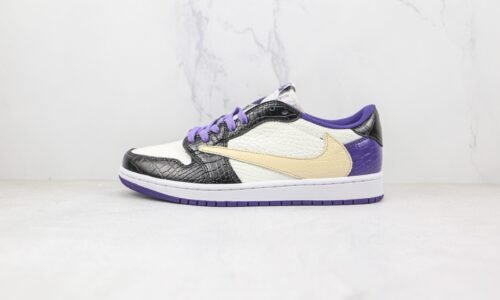 Nike Wmns Air Jordan 1 Low barb alligator purple gold