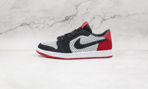NIKE Air Jordan 1 Retro low Flyknit Black red toe