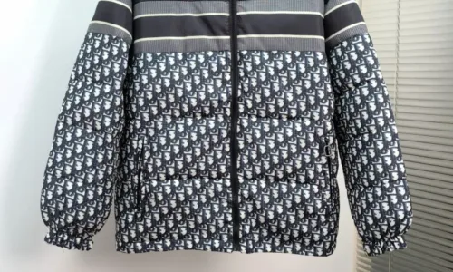 Dior Down Jacket Gray And Black